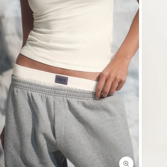 Set active Staple Layered Straight Leg gray track Sweats - Picture 2 of 4